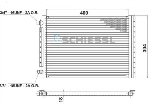 více - Kondenzátor parallel flow 400 x 304 x 18 mm